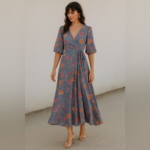 ARNHEM Bohemian Floral Wrap Maxi Dress – Size AU 6, Designed in Australia